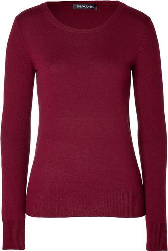Iris Von Arnim Burgunder Round Neck Barbados Pullover - Lyst