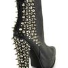 Jeffrey Campbell Avalos Black Leather Spiked Platform Bootie in Black - Lyst