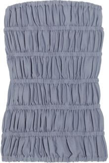 Jil Sander Strapless Ruched Cotton Top - Lyst