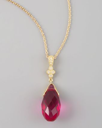 Judefrances Jewelry Briolette Pendant Necklace Fuchsia - Lyst