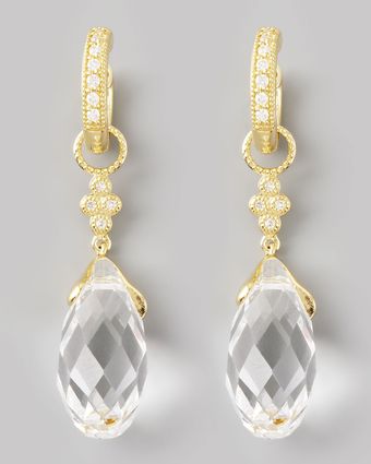 Judefrances Jewelry White Quartz Briolette Charms Yellow Gold - Lyst