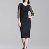 Lela Rose Embroidered Faille Dress in Black - Lyst