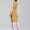 Lela Rose Pin Tucked Knit Dress in Brown (rose) - Lyst