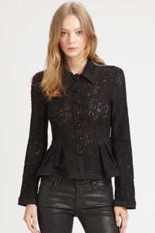 Nanette Lepore Summer Flame Lace Peplum Jacket - Lyst