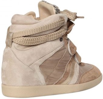 Serafini Manhattan Metallic Leather Suede Sneakers - Lyst