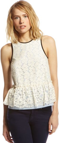 Tibi Katya Lace Combo Top - Lyst