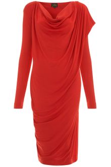 Vivienne Westwood Anglomania Scarlet Toga Draped Shoulder Jersey Dress - Lyst
