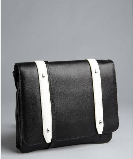 Botkier Black and White Leather Stella Convertible Crossbody Bag in Black | Lyst