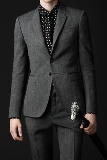 Burberry Prorsum Skinny Fit Herringbone Wool Jacket - Lyst