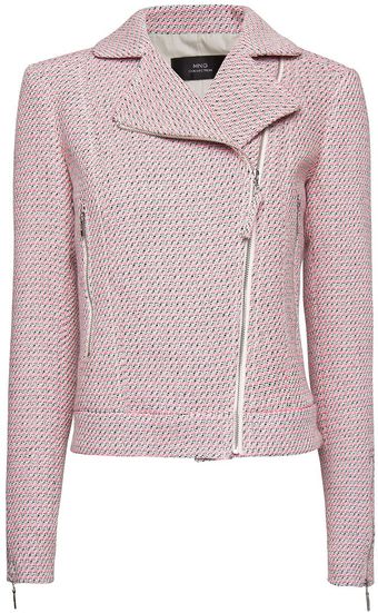 Mango Biker Boucle Jacket - Lyst