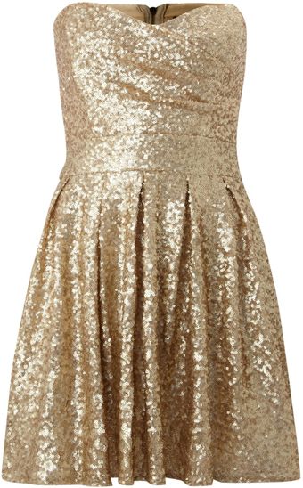 Tfnc Sweetheart Sequin Puff Skirt Dress - Lyst