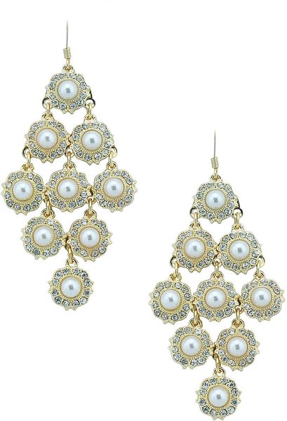 Ziba Bridal Pearl Cascade Earrings in White - Lyst