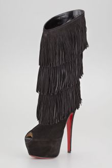Christian Louboutin Highness Tina Fringe Boot Black - Lyst