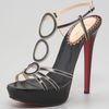 Christian Louboutin Troisronds Leather Sandal in Black - Lyst