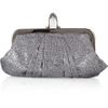 Christian Louboutin Mini Loubi Lula Glitter Finish Clutch in Silver - Lyst