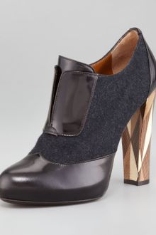 Fendi Wuthering Heights Wool Leathertrim Bootie - Lyst