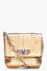 Lanvin Gold Python Skin Bag