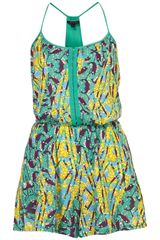 Topshop Green Calypso Playsuit