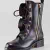 Valentino Ruffled Laceup Biker Boot in Black - Lyst