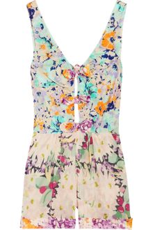 Zimmermann Posy Floral-print Cotton-voile Playsuit - Lyst