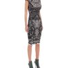 Alexander Mcqueen Black Victorian Puckering Lace Jacquard Capsleeve Pencil Dress in Black - Lyst