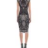 Alexander Mcqueen Black Victorian Puckering Lace Jacquard Capsleeve Pencil Dress in Black - Lyst