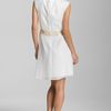 Calvin Klein Pleat Front Chiffon Dress in White (ivory) - Lyst