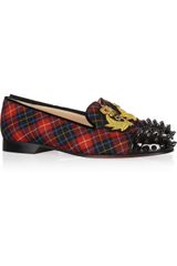 Christian Louboutin Intern Tartan Canvas and Patentleather Loafers