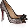 Christian Louboutin Milady 100 Chantilly Lace and Satin Peeptoe Pumps in Black - Lyst