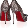 Christian Louboutin Milady 100 Chantilly Lace and Satin Peeptoe Pumps in Black - Lyst