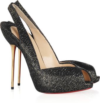 Christian Louboutin Boulimina 120 Glitteredleather Slingbacks - Lyst