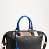 Diane Von Furstenberg Drew Patchwork Satchel in Black (black/ natural/ lapis) - Lyst