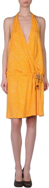 Diane Von Furstenberg Short Dress in Orange - Lyst