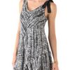 Dkny Pure Dkny Vneck Flutter Hem Dress in Black - Lyst
