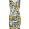 Dolce & Gabbana Floral Printed Ruched Silk Dress in Multicolor (multi) - Lyst