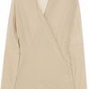 Gucci Fineknit Cashmere Wrapeffect Top in Beige (oatmeal) - Lyst