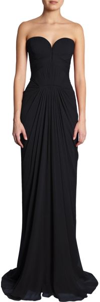 J. Mendel Sweetheart Bodice Gown in Black - Lyst