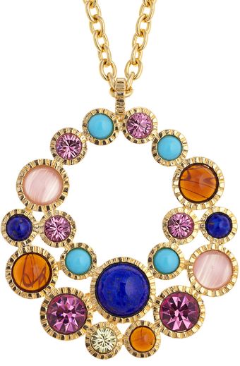 Kenneth Jay Lane Goldplated Crystal and Resin Stone Necklace - Lyst