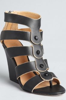L.a.m.b. Black Leather Miranda Studded Cage Sandals - Lyst