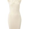 Madam Rage Madam Rage Lace Insert Fitted Dress in Beige (cream) - Lyst
