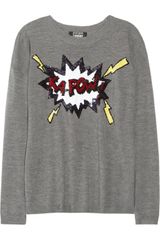 Markus Lupfer Kapow Sequined Merino Wool Sweater