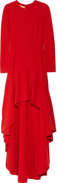 Michael Kors Asymmetric Stretch Woolcrepe Gown - Lyst