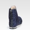 Miu Miu Glitter Leather And Jewel Ankle Boots in Blue (navy) - Lyst
