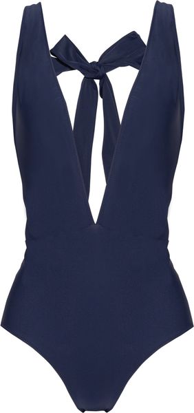 Miu Miu Plungefront Swimsuit in Blue (navy) - Lyst