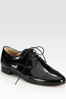 Prada Spazzolato Wing Tip Oxford - Lyst