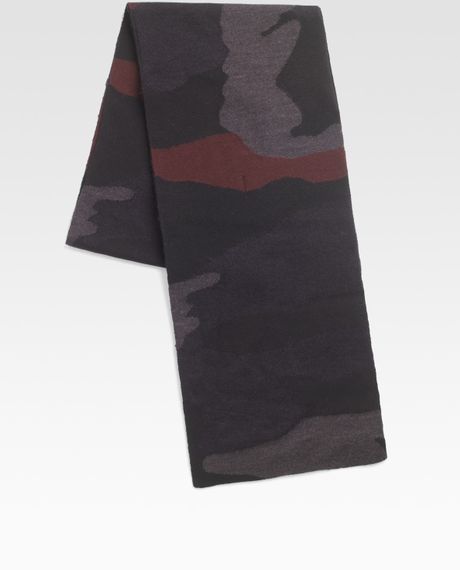 Prada Camo Print Scarf in Blue for Men - Lyst