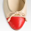 Prada Bicolor Leather Bow Ballet Flats in Beige (nude) - Lyst
