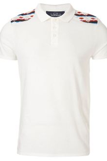 Topman Off White Patterned Patch Polo - Lyst