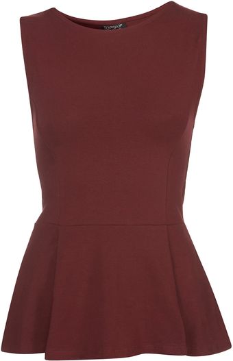 Topshop Basic Peplum Top - Lyst