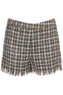 Topshop Coord Boucle Fray Edge Shorts - Lyst